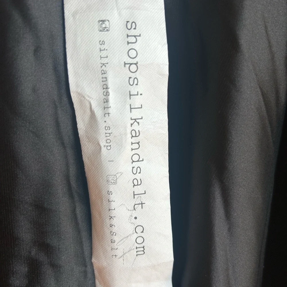 Silky Black Midi Dress with Spaghetti Straps - Picture 5 of 7